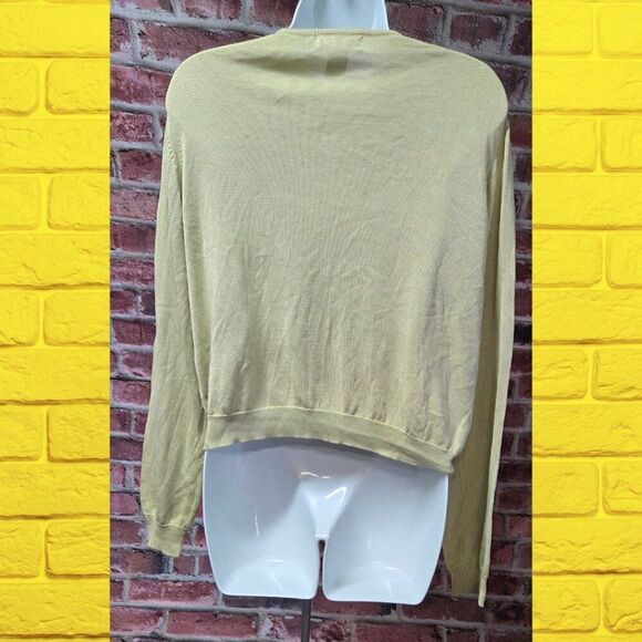 Vintage Women's RENA ROWAN Cropped Lightweight Silk Cardigan Sweater Large - Picture 5 of 5
